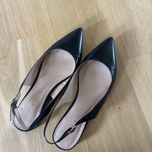 Kelly & Katie Elegant Black Slingback Heels